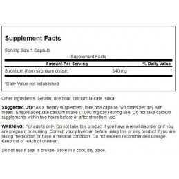 Swanson Strontium Citrate, 340mg - 60 Capsule Beneficii Strontium- strontiul este unul dintre cele mai abundente elemente de pe 