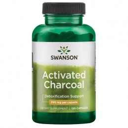 Activated Charcoal (Carbune activat) 260 mg, 120 Capsule- Ajuta in detoxifiere, suport pentru sanatatea rinichilor Beneficiile c