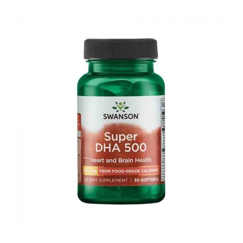 Swanson Super DHA 500 from Food-Grade Calamari - 30 Capsule Beneficii Super DHA- ajuta functionarea optima a creierului, reduce 