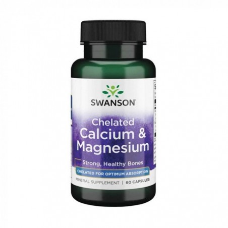 Swanson Albion Chelated Calcium & Magnesium - 60 Capsule