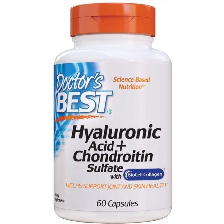 Doctor's Best Hyaluronic Acid + Chondroitin Sulfate with BioCell Collagen - 60 Capsule