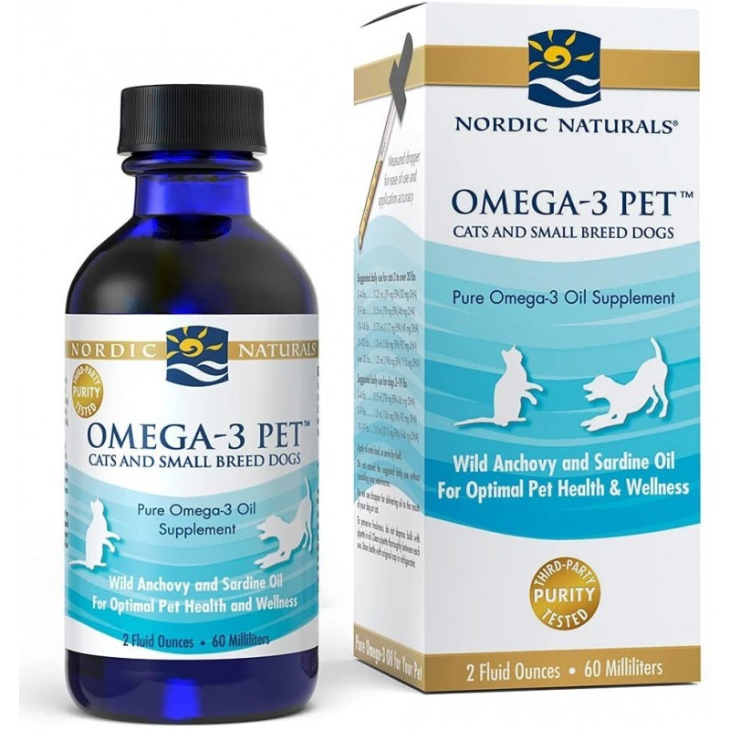 Omega-3 Pet (pentru animale de companie), 60 ml, Special formulat pentru pisica sau cainele dvs. de rasa mica DE CE OMEGA-3 PET 