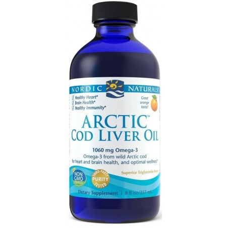 Nordic Naturals Arctic Cod Liver Oil - 1060mg Unflavored (Ulei de ficat de cod fara aroma) - 237 ml