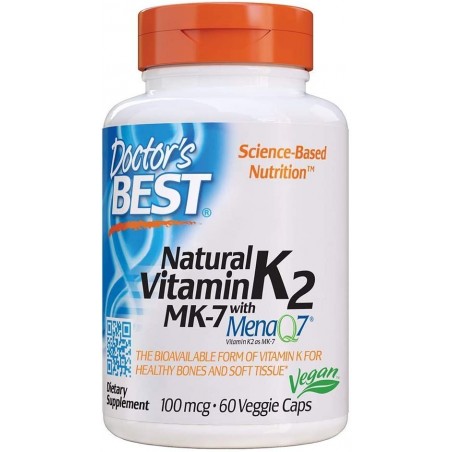 Doctor's Best Natural Vitamin K2 MK7 & MenaQ7 - 100mcg - 60 Capsule