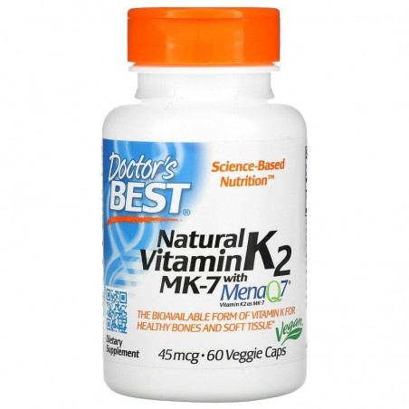 Doctor's Best Natural Vitamin K2 MK7 & MenaQ7 - 45mcg - 60 Capsule