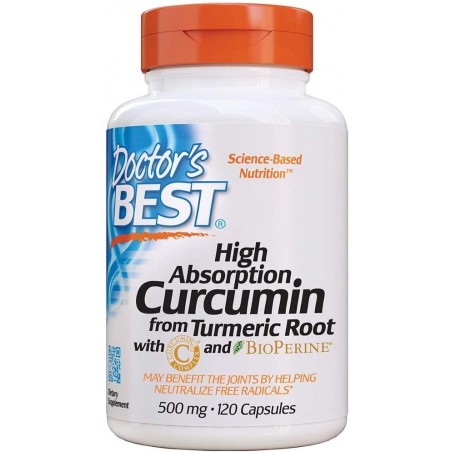 Doctor's Best High Absorption Curcumin From Turmeric Root with C3 Complex & BioPerine - 500mg - 120 Capsule