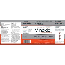 FOLIGAIN MINOXIDIL 5% - Regenerarea parului pentru barbati, 3 luni Solutie potențială și ultrapură 5% Minoxidil, Tratament regen