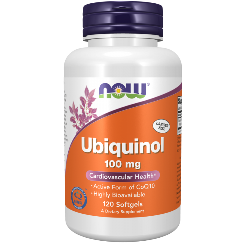 NOW Foods Ubiquinol - 100mg - 120 Capsule Beneficii Ubiquinol - Sprijina sanatatea optima a inimii, sprijina productia de energi