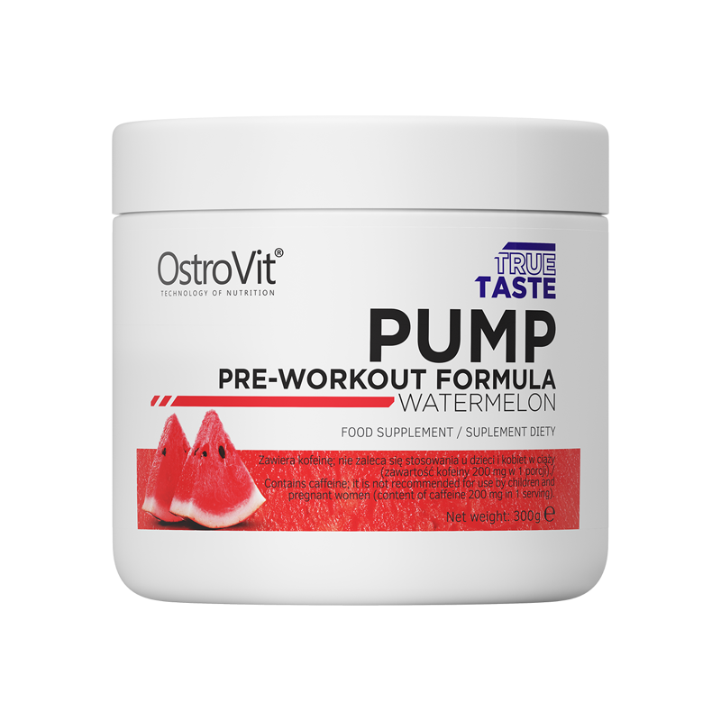 OstroVit PUMP Pre-Workout Formula 300 g NEW FORMULA watermelon (pepene) Beneficii PUMP Pre-Workoout Formula- creste eficienta or