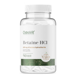 OstroVit Betaine HCl VEGE 90 Capsule Beneficii Betaine HCL- sustine procesul digestiv, ajuta la indigestie si balonare, optimize