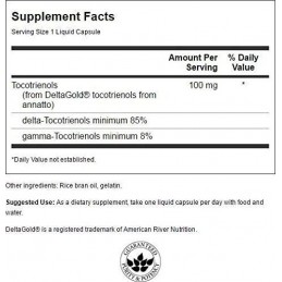 Swanson Tocotrienols - 100mg Double Strength - 60 capsule lichide Beneficii Tocotrienols- sustine diviziunea celulara, protejeaz