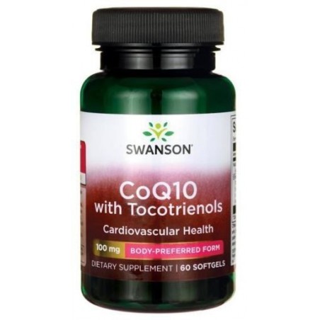 Swanson CoQ10 with 10mg Tocotrienols, 100mg - 60 Capsule (suport cardiovascular)