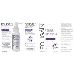 Foligain- Regenerare intensiva pentru par subtire pentru femei cu 10% Trioxidil® (2oz) 59ml Tratament anti-subtiere par pentru f