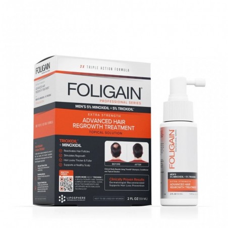 FOLIGAIN Regenerare par barbati 5% Minoxidil & 5% Trioxidil® (2oz) 59ml