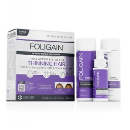 Foligain set tripla actiune, pentru caderea parului la femei, Sampon, Balsam si Lotiune Kit Trioxidil tratamentul anti caderea p