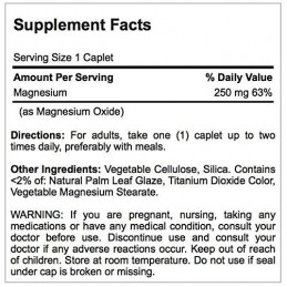 Magnesium 250mg, 100 Capsule, Ajuta la transformarea carbohidratilor, a proteinelor si a grasimilor in energie BENEFICII MAGNEZI