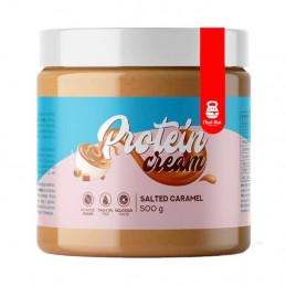 Crema proteica de caramel sarat, 500g PROPRIETATI- gust si aroma unice, produs fara adaos de zahar si ulei de palmier, ofera o m