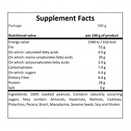 100% Unt de arahide 500g Proprietati- Bogat in proteine, Nu contine sare, Nu contine zahar adaugat, 100% arahide prajite, Perfec