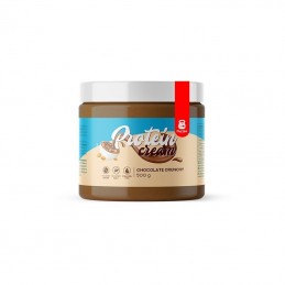 Crema proteica de ciocolata crocanta, 500g PROPRIETATI- continut ridicat de proteine, ​continut scazut de carbohidrati, fara zah