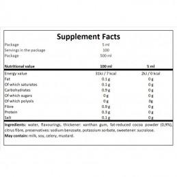 Syrup 0% - 500ml - Nuca de ciocolata Avantajele siropului Cheat Meal Ciocolata Nuca sunt: 0 calorii in doza de 5 ml; fara zaharu