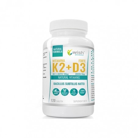 Wish Vitamin K2 MK-7 Natto 100mcg + D3 50mcg - 120 Capsule