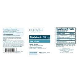 Eurovital MELATONINA 10mg (Dizolvare lenta) 60 Tablete Beneficii Melatonina: Promoveaza modele de somn sanatos, poate ajuta la a