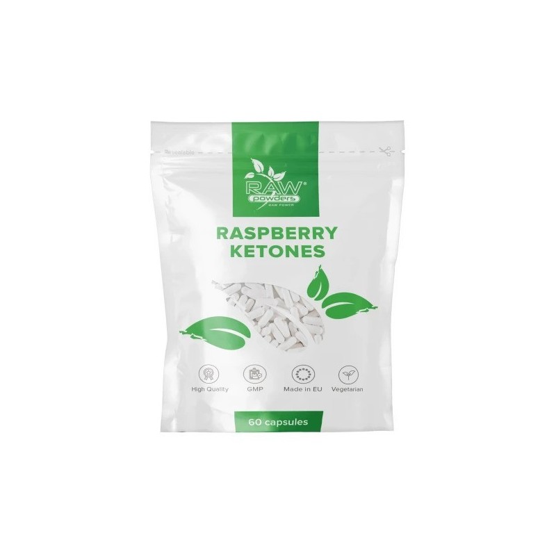 Raw Powders Raspberry Ketones 500mg - 60 Capsule (cetone de zmeura) BENEFICIILE PENTRU SANATATE ALE CETONELOR DE ZMEURA: ajuta l