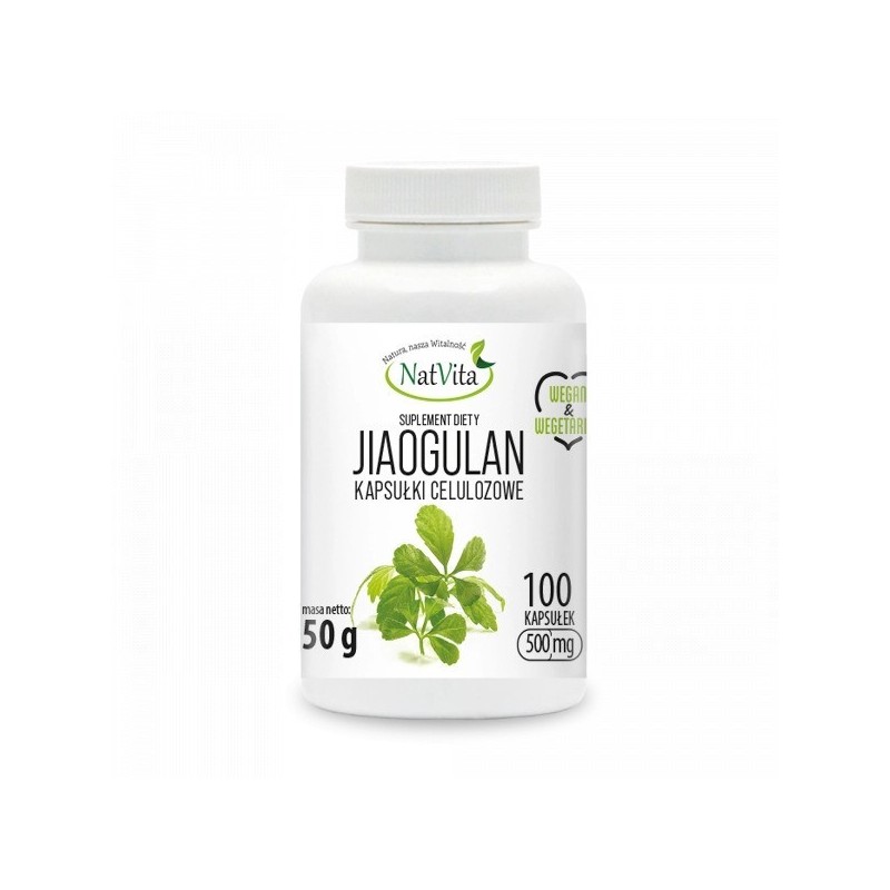 NatVita Jiaogulan (Gynostemma Pentaphyllum) capsule de celuloza 500mg - 100 Capsule BENEFICII GYNOSTEMMA PENTAPHYLLUM- promoveaz