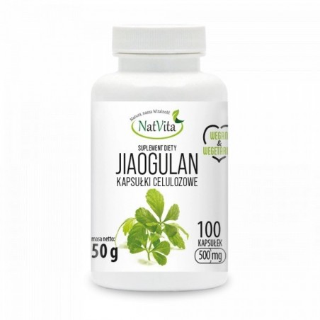 NatVita Jiaogulan (Gynostemma Pentaphyllum) capsule de celuloza 500mg - 100 Capsule