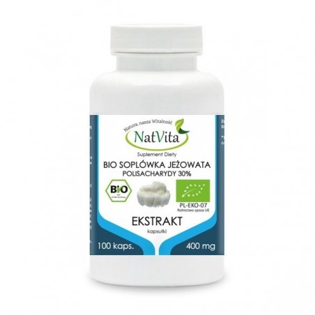 NatVita Coama Leului Bio (extract de ciuperca) 400mg - 100 Capsules