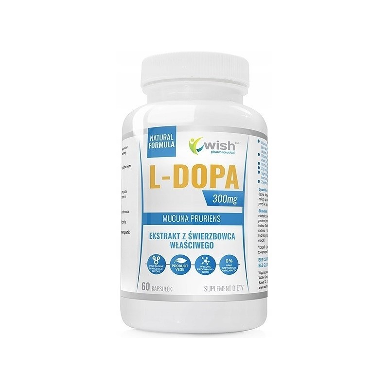 L-Dopa 300mg, 60 Capsule, Creste energia mentala si fizica, stimuleaza starea de spirit, imbunatateste libidoul BENEFICII MUCUNA