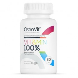 Vit&Min 30 Tablete- Ofera micronutrientii necesari fiecarui sportiv, ajuta la ingrijirea pielii Beneficii OstroVit 100% Vit&amp;