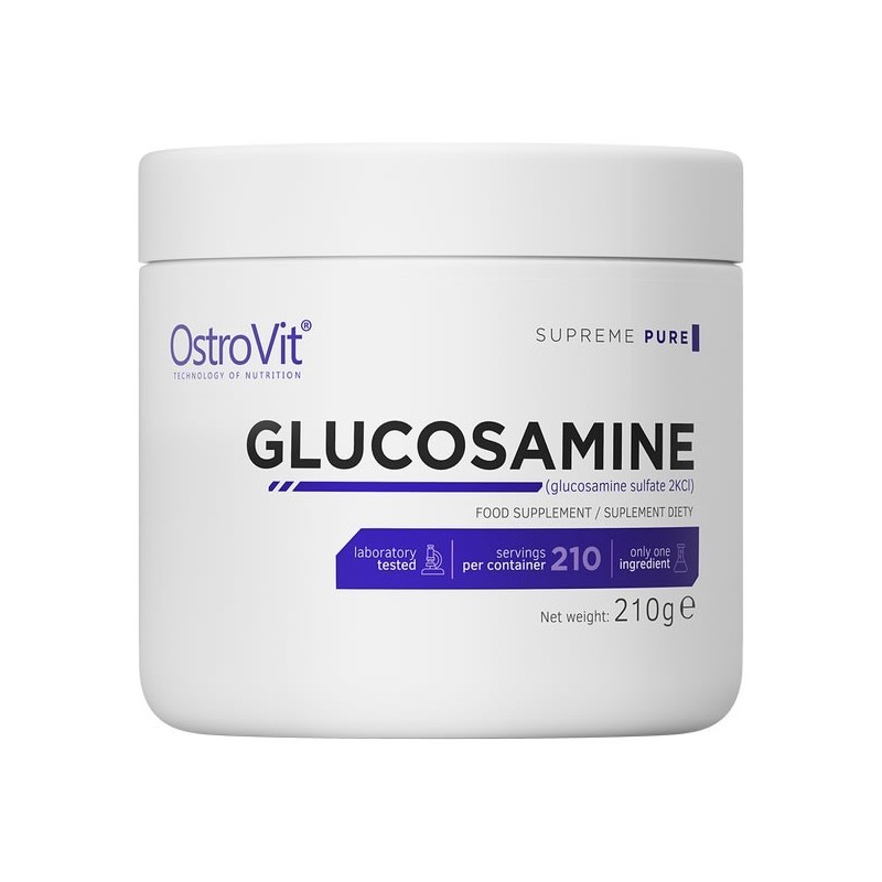 Pure Glucosamine, 210 grame- Are efect antiinflamator și analgezic asupra sistemului osos, reconstrucția cartilajului articular 