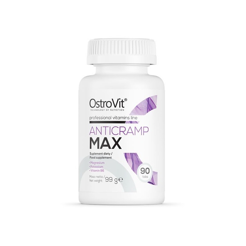 Anti Cramp Max - 90 Tab- Are un efect pozitiv asupra sistemului nervos, contribuie la utilizarea eficienta a macronutrientilor B