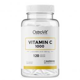 OstroVit Vitamin C 1000 mg 120 Capsule Efecte si beneficii ale Vitaminei C: sustine functionarea normala a sistemului imunitar, 