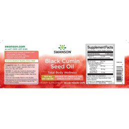 Swanson Black Cumin Seed Oil (ulei din semințe de chimen negru) 500 mg, 60 Capsule lichide Beneficii- Susține sănătatea digestiv