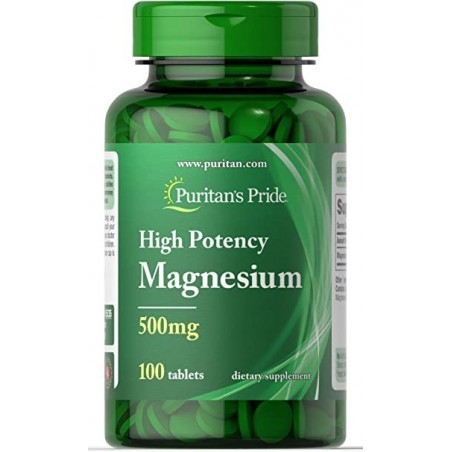 Puritan Pride, High Potency Magnesium - 500mg - 100 tablete (Magneziu de inalta potenta)