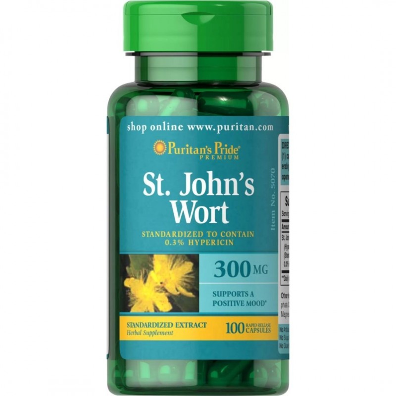 John's Wort 300mg - 100 Capsule (Sunatoare), (cel mai eficient calmant natural de zi, efecte calmante in perioadele de tensiune)