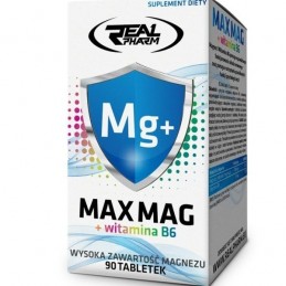 Max Mag + B6 - 90 tablete (tensiune arteriala, echilibrul hidratarii, contractii musculare, conducta impulsului nervos) BENEFICI