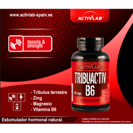 Tribuactiv B6, 580 mg, 90 Capsule (combinatia eficienta de tribulus, magneziu, zinc, vitamina B6, cresterea fortei musculare) BE