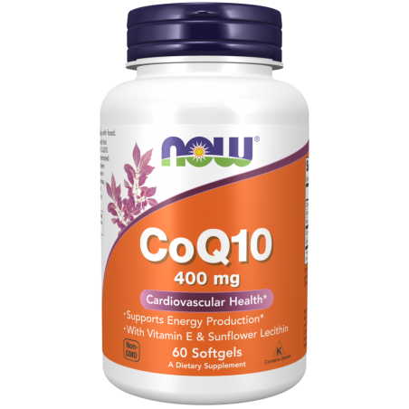 Now Foods CoQ10, Lecithin & Vitamin E 400mg - 60 capsule moi