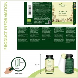 Organic Agaricus 600 mg, 60 Capsule,  sustinerea sistemului imunitar, mentinerea sanatatii aparatului cardiovascular BENEFICII A