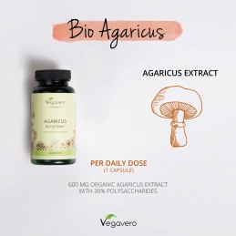 Organic Agaricus 600 mg, 60 Capsule,  sustinerea sistemului imunitar, mentinerea sanatatii aparatului cardiovascular BENEFICII A