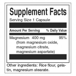 Triple Magnesium Complex 400mg - 30 caps (ajuta la eliminarea metalelor grele din organism, cresterea performantelor sportive) B