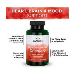 Omega 3 High Concentrate - 120 capsule (incurajeaza semnalizarea corecta a hormonilor) BENEFICIILE OMEGA 3 ULEI DE PESTE: ofera 