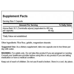 Full Spectrum Arjuna Bark (10:1) Extract, 40 mg 60 caps (ajuta la protejarea inimii impotriva hipertensiunii arteriale cronice) 