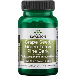 Grape Seed Green Tea & Pine Bark, 60 Capsule (Scoarta de pin, ceai verde, extract de seminte de struguri) BENEFICII- sprijin ant