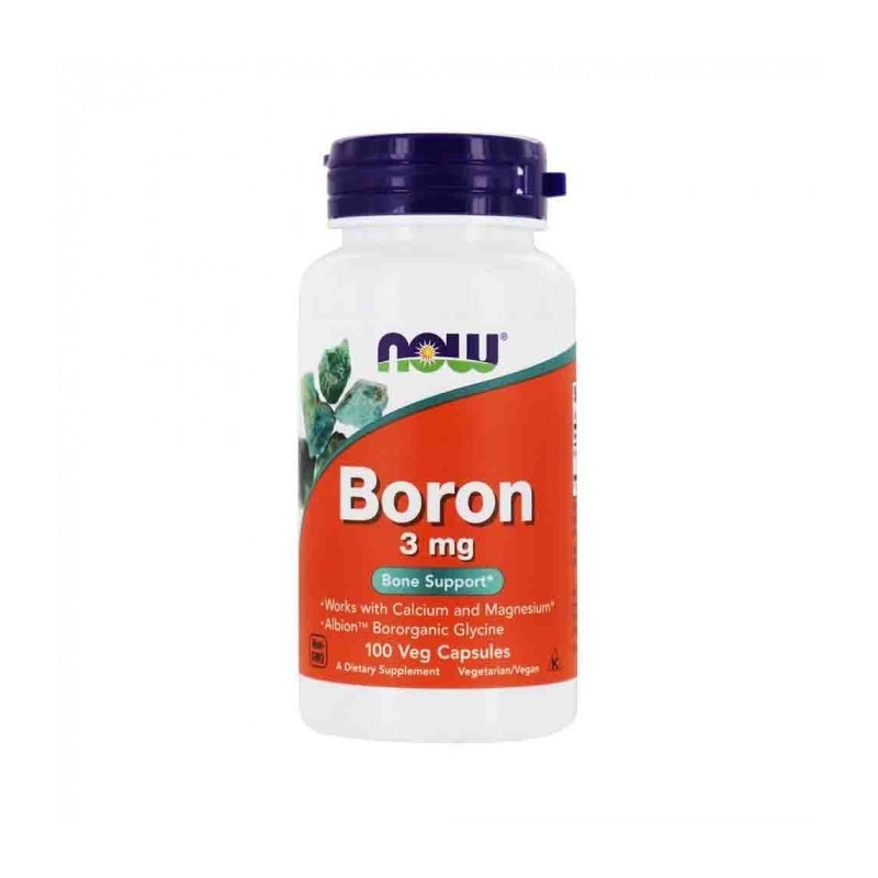 Boron 3mg - 100 capsule (accelereaza ameliorarea ranilor, imbunatateste sanatatea gingiilor si a dintilor) Beneficii bor (boron)