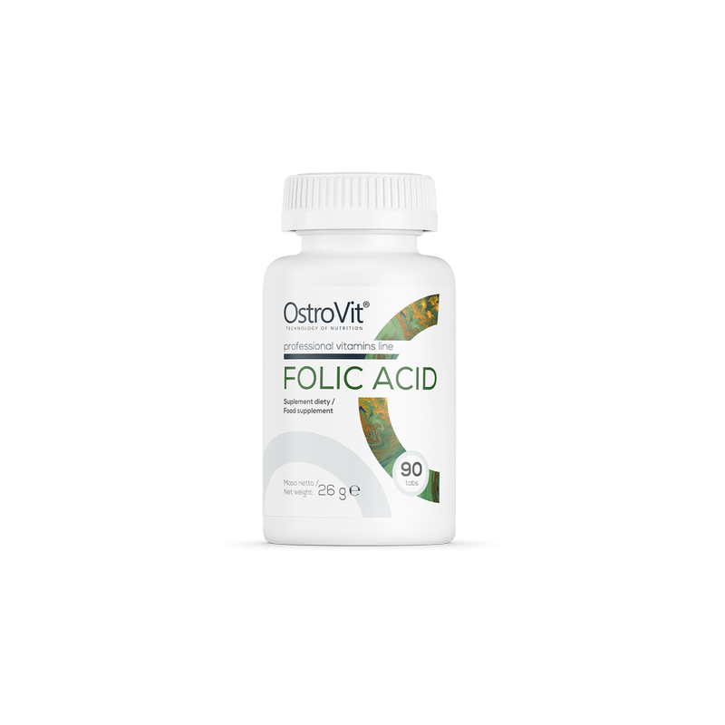 OstroVit Folic Acid, 400 mcg, 90 tablete Beneficii acid folic- este esential pentru sanatatea celulelor rosii din sange si pentr