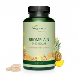 Supliment alimentar Bromelain, 500 mg, 90 Capsule, Vegavero Beneficii Bromelain: sprijina sanatatea sinusurilor si promoveaza ra